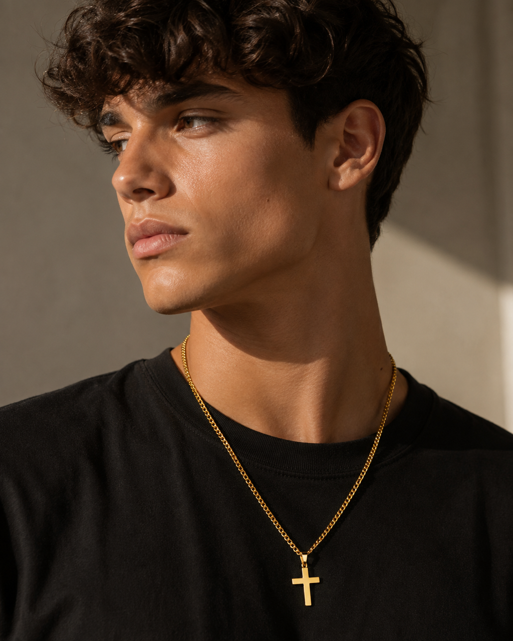 Collier Croix pour Homme Acier Étanche, Style Décontracté