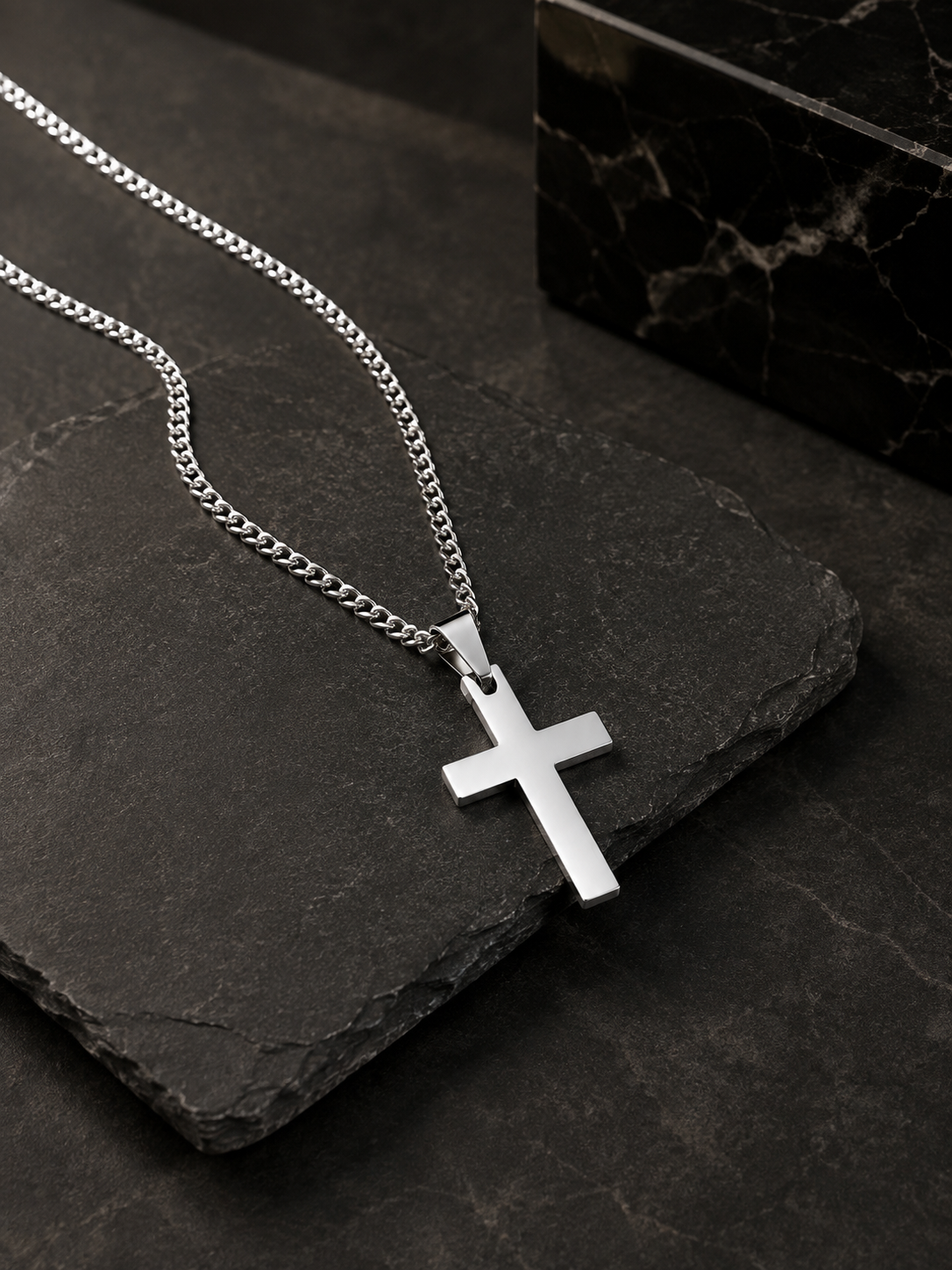 Collier Croix pour Homme Acier Étanche, Style Décontracté