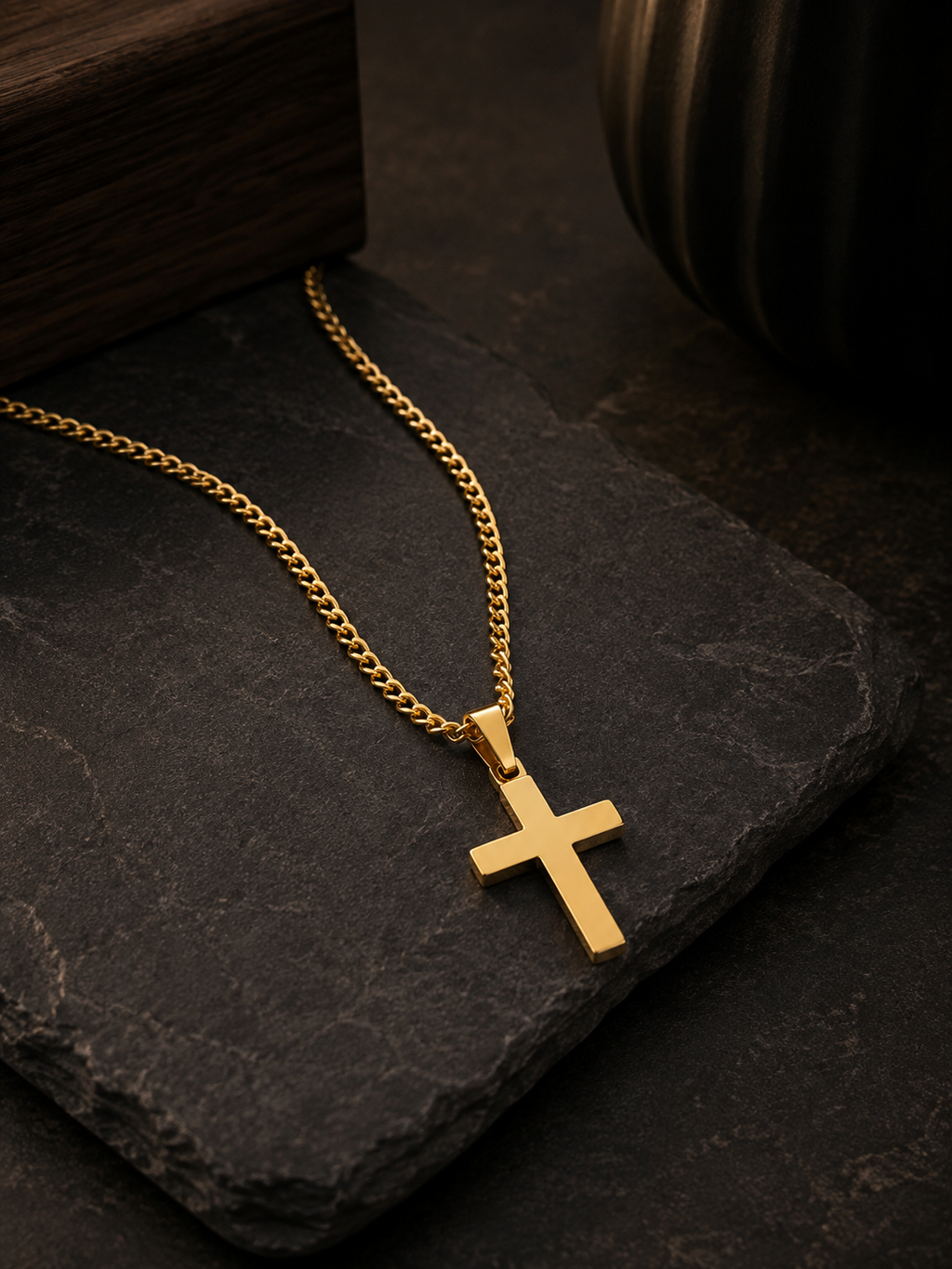 Collier Croix pour Homme Acier Étanche, Style Décontracté