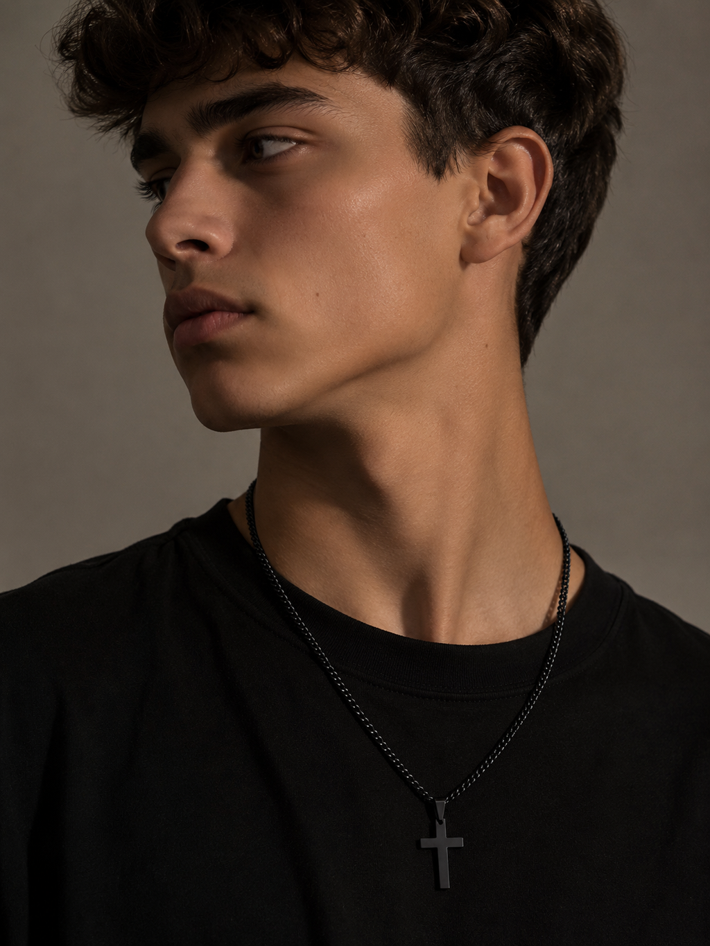 Collier Croix pour Homme Acier Étanche, Style Décontracté